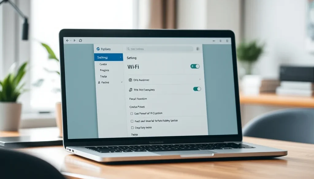 Layar laptop menampilkan pengaturan jaringan nirkabel untuk cara mengatasi Wi-Fi sering terputus sendiri di laptop