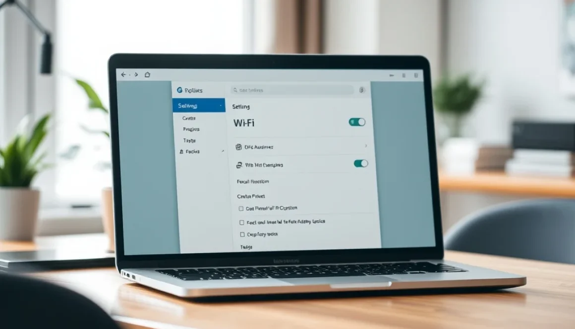 Layar laptop menampilkan pengaturan jaringan nirkabel untuk cara mengatasi Wi-Fi sering terputus sendiri di laptop